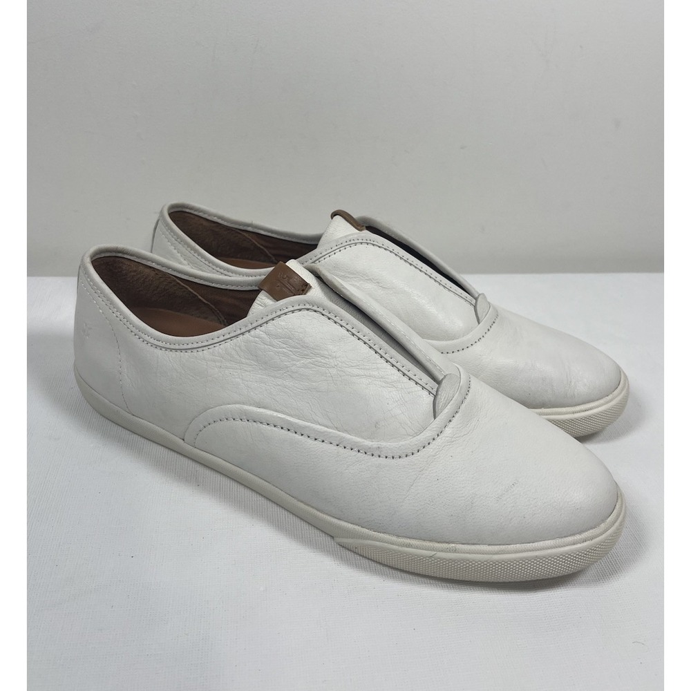 Frye Womens Maya CVO Slip On Sneakers White Leather Shoes 9M Casual Classic Fest